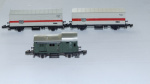 3 x Güterwagen, Container und Schlußwagen